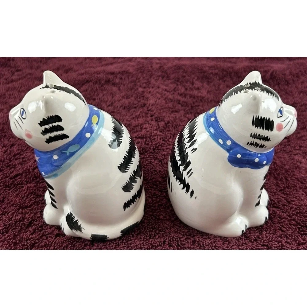 Coco Dowley Kitty Cat Novelty Salt & Pepper Shakers Certified International EUC